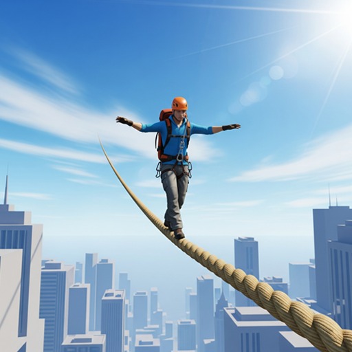 Sky Line - Rope Crossing Game 게임 이미지