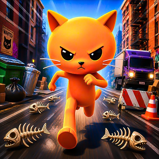 Trash Cat: Street Run 게임 이미지